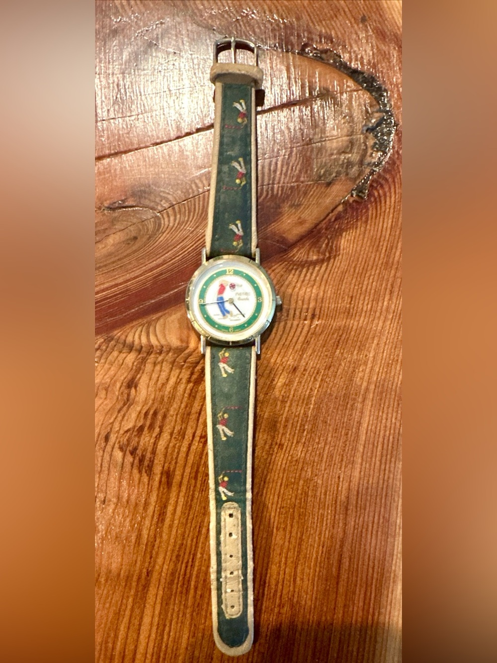VTG Netec Golf Sports Theme Watch Embroidered Genuine Leather Band - Japan Movt